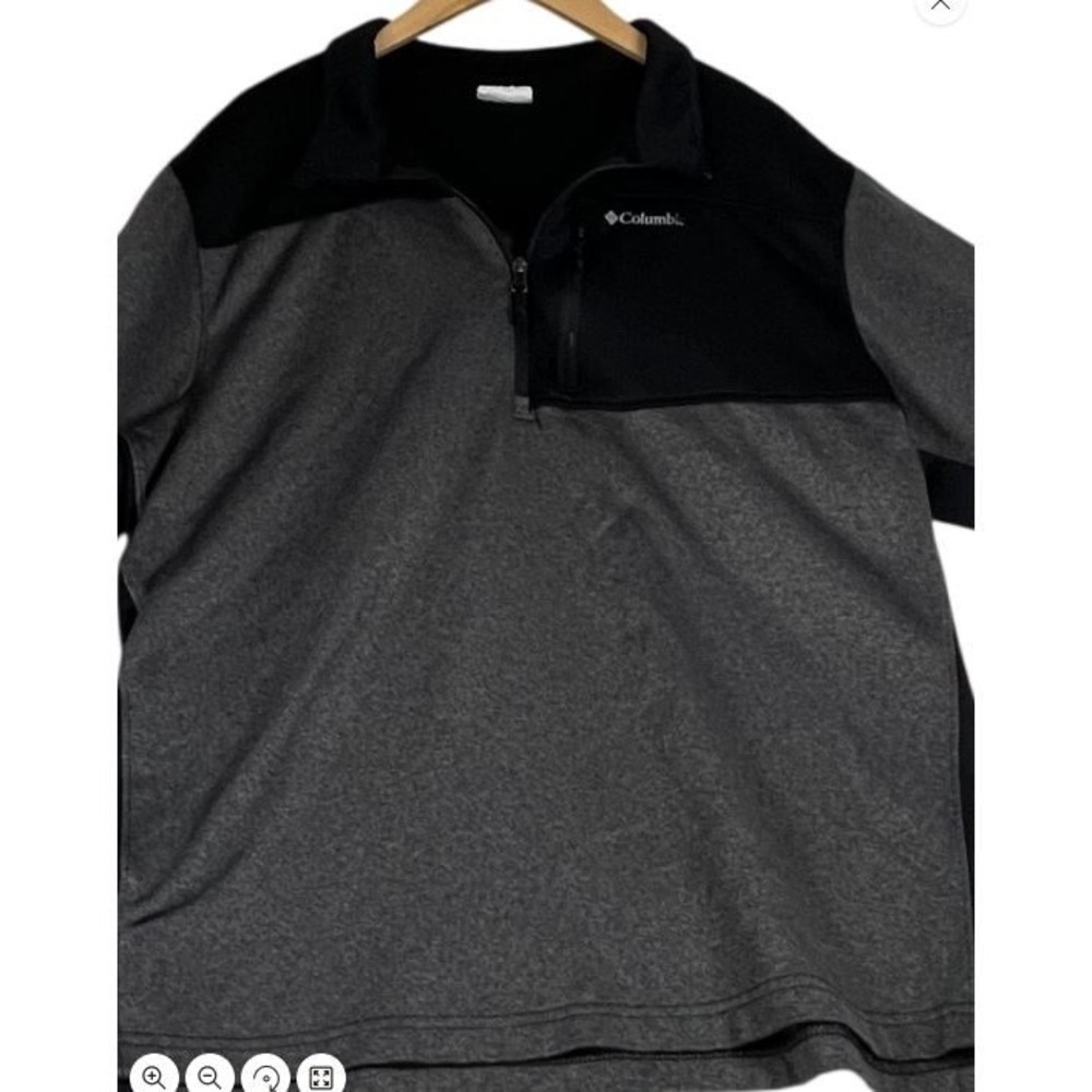 Columbia Mens XXL Gray Black Colorblock Half Zip Pullover Performance Shirt